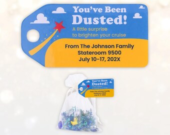 Pixie Dust Gift Tags – Toy Inspired Cruise Surprise Labels | Personalized Fish Extender Gifting At Sea Tag
