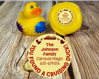 Duck Tag Stickers Personalized Cruise Duck Tag Decals Magnet Duck Tags Royal Caribbean Carnival Disney Cruise Rubber Duck Tags Family Cruise