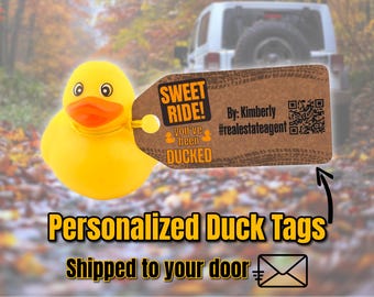Duck Tags For Off Road Vehicle Ducking | Personalized and Printed Laminated Tags | Real Estate Agent Tags | Sweet Ride You've Been Ducked
