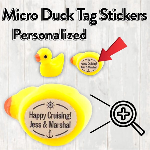 Etiquetas adhesivas para patos en miniatura de resina plástica / Etiquetas pequeñas para patos de crucero / Etiqueta personalizada pequeña para patos / Etiqueta luminosa miniatura para patos