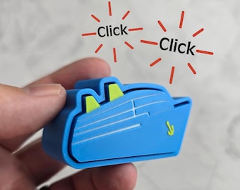 Clicky Cruise Ship Clicker Fidget Toy | Stress Reliever | Fish Extender or Pixie Dust Gift | Keyboard Clicker