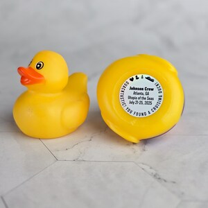 Duck Tag Stickers Personalized Holographic Cruising Duck Tags Carnival Royal Caribbean Disney Cruise NCL Rubber Duckie Cute Gifts For Cruise image 3