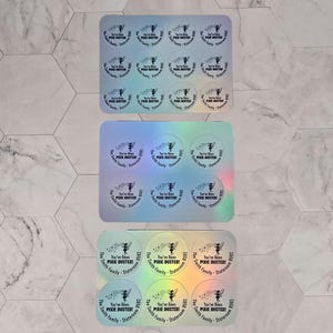 Puede incluir: Una hoja de 18 pegatinas hologr&aacute;ficas iridiscentes con un dise&ntilde;o de hada y el texto "You've Been Pixie Dusted - The Smith Family - Staten Island, NY 2023".