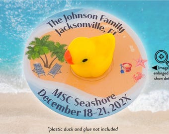Personalized Tags Cards for Mini Plastic Ducks Island Beach Theme | Tiny Resin Duck Label Solution | Fun Cruising Duck Tags Island Vibe