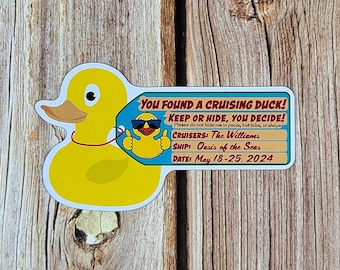 Cruising Duck Magnet Personalized Tag Duck For Hiding Carnival Royal Caribbean Disney NCL Rubber Duckie Gift For Cruise Keepsake Souvenir