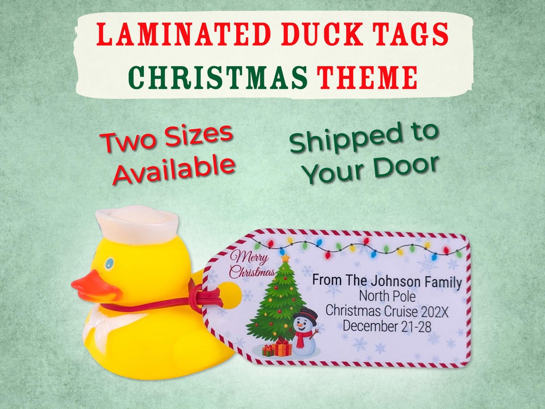 Duck Tags Christmas Theme Thick Laminated Keychain or Rubber Duck ...