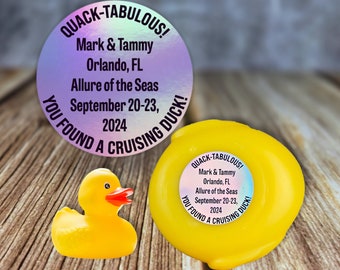 Holografische Duck Tag Stickers Minimalistisch Design Cruising Duckie Carnival Royal Caribbean Disney Cruise NCL gepersonaliseerd cadeau aangepaste sticker