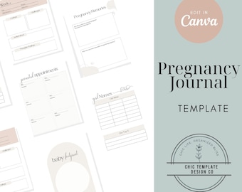 Pregnancy Journal, Digital Pregnancy Journal, Pregnancy Planner Printable, Pregancy Gift, Baby Book