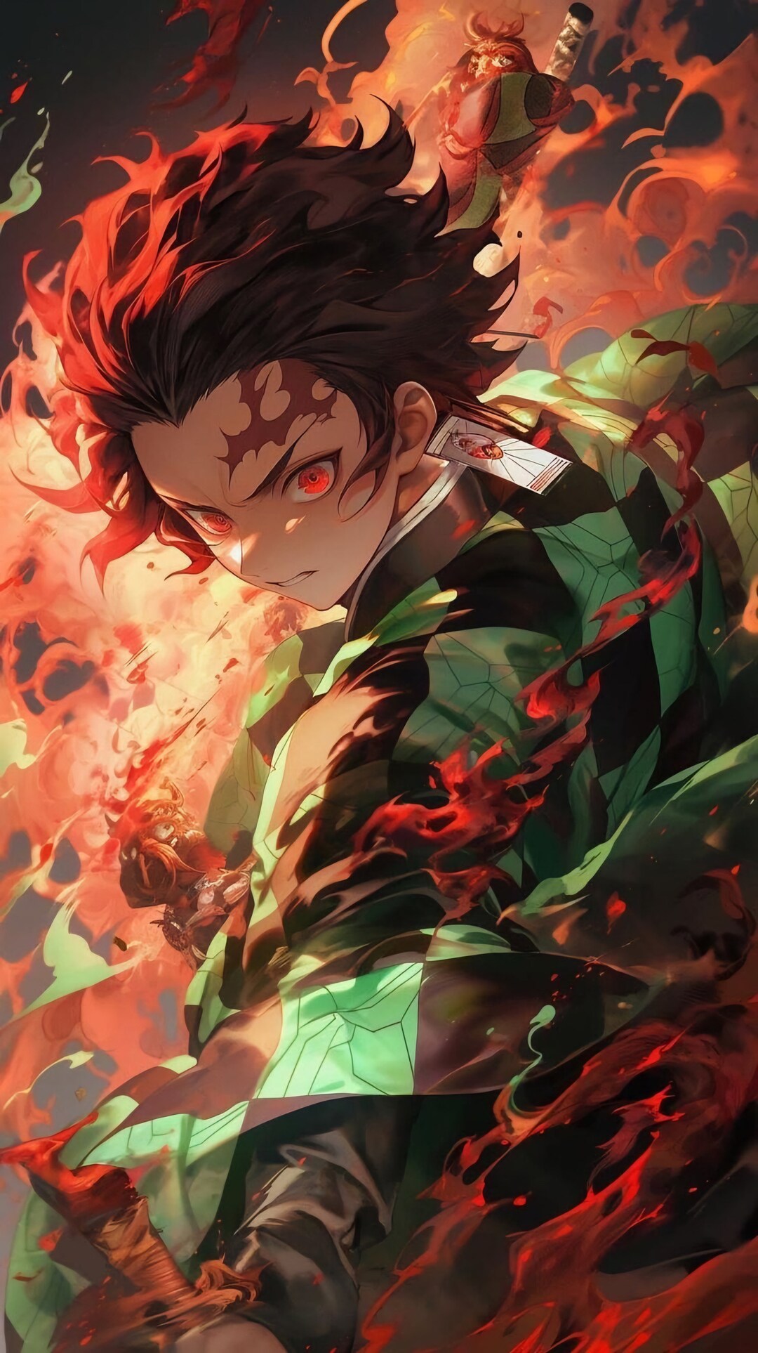 Poster Demon Slayer Tanjiro 70x25 Cm - Toile, Décoration Anime Manga - Pour Chambre, Salon, Salle De Jeux - Cadeau Fan