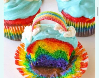 Over the Rainbow Cupcakes