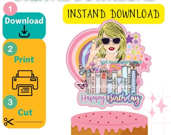 Décoration de gâteau imprimable Swift, fête Swiftie, tournée des époques, décoration numérique taylor, merch Swiftie, Swiftie, fête Swiftie