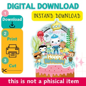 octonauts cake topper, octonauts edible cake topper, octonauts birthday cake topper, octonauts, octonauts cupcake topper, octonauts invite
