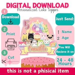 squishmallows cake topper, squishmallows digital cake topper, squishmallows printable cake topper, squishmallows, cute squishmallows