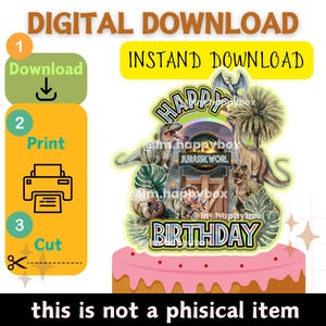 jurassic world cake topper, jurassic world printable, jurassic world cake, jurassic world birthday, jurassic park, dinosaur cake topper