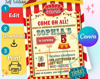 carnival invite, circus carnival, circus carnival birthday, circus carnival printable, circus carnival invitation, Carnival Birthday Invite