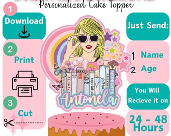 Décoration de gâteau imprimable Swiftie, fête Swift, époques, décoration numérique Swiftie, merchandising Swiftie, Swiftie, fête Swiftie