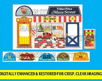 Fisher Price Little People – Main Street 2500 – Vintage 1986 – Jouet D'occasion Pour Collection