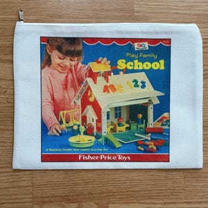 Custom Storage Bag for Vintage Fisher Price Little People Parts Pieces People #923 School