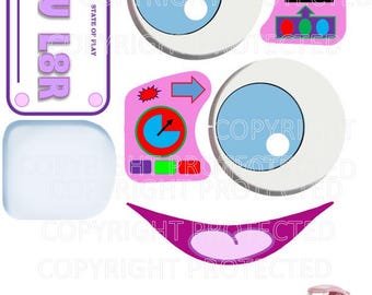 Replacement Decals Fit Little Tikes Cozy Coupe Car PINK PURPLE Large Eyes High Gloss Peel & Stick