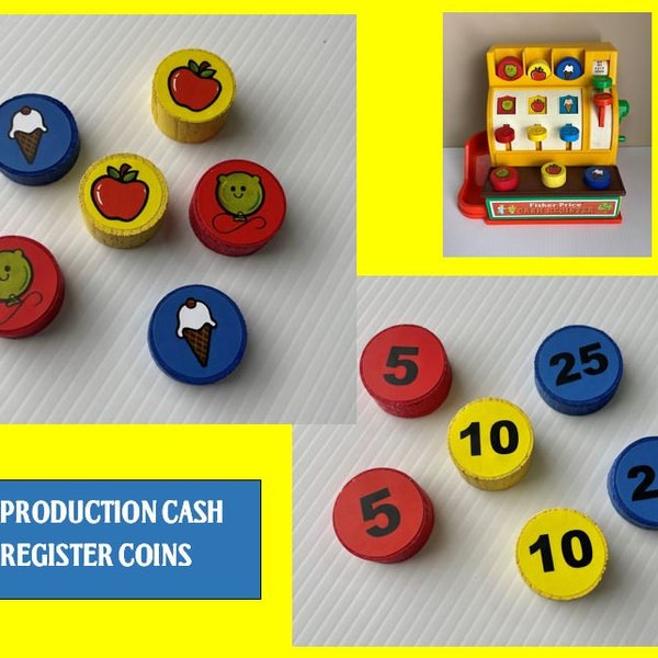 Vintage Fisher Price Little People Reproduction COINS for #926 Cash Register