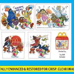 Vintage Fisher Price Fun With Food Reproduction Lithos Stickers Decals for McDonald&#39;s Happy Meal