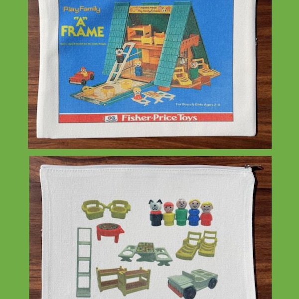 Custom Storage Bag for Vintage Fisher Price Little People Parts Pieces People #990 A FRAME
