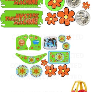 Replacement Decals Fit Little Tikes Cozy Coupe Car MYSTERY Spook Van MACHINE High Gloss Peel & Stick