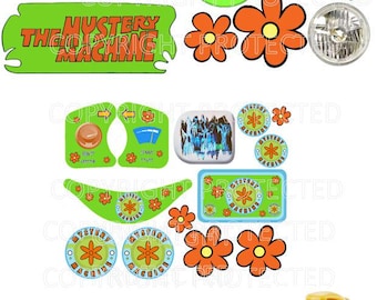 Replacement Decals Fit Little Tikes Cozy Coupe Car MYSTERY Spook Van MACHINE High Gloss Peel & Stick