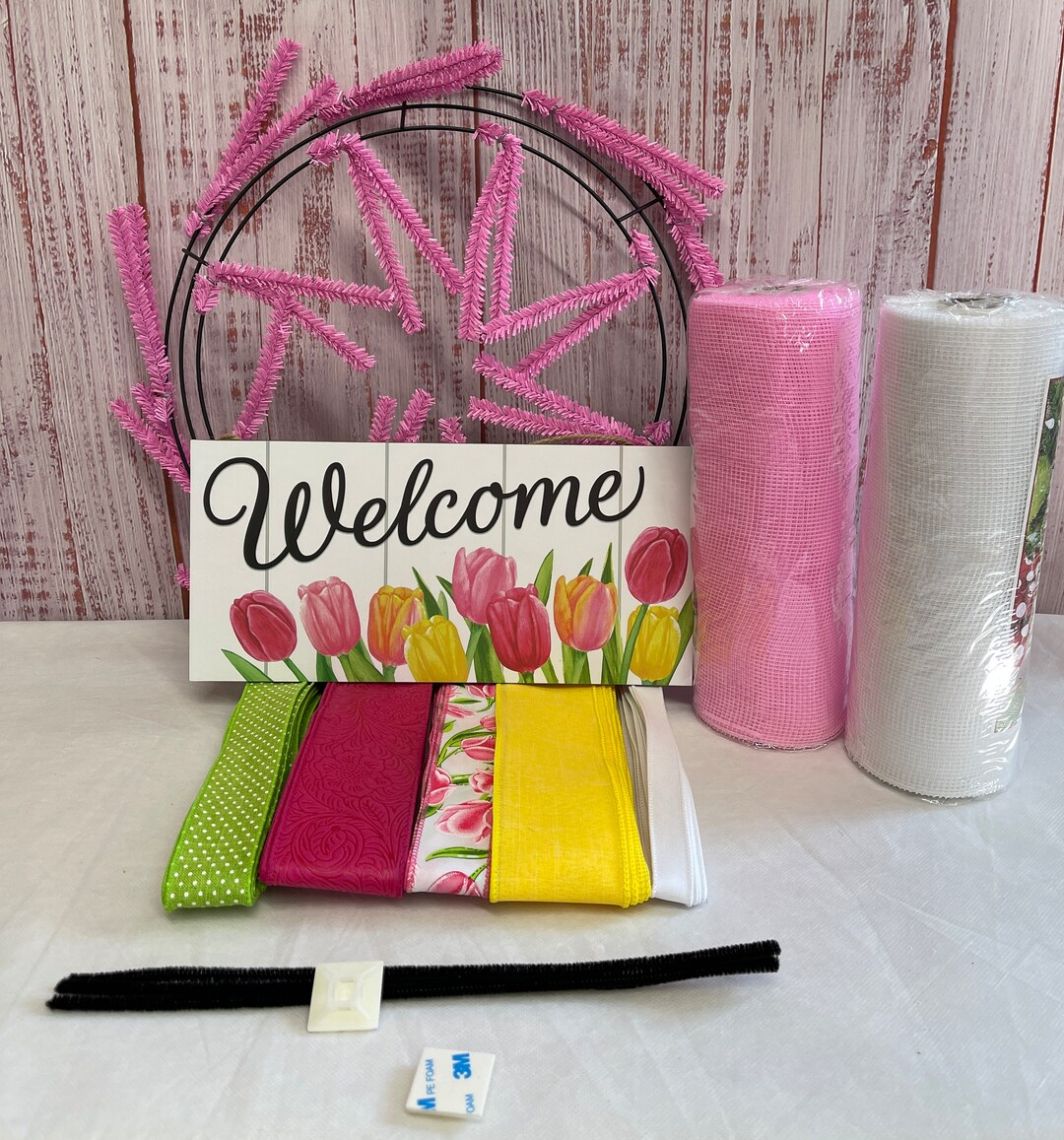 Spring Wreath Kit for Door, Diy Wreath Kit for Easter, Wreath Diy Kit