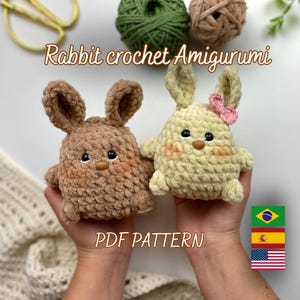 Plush Bunny Crochet Pattern, DIY, handmade gift idea, quick and easy crochet plushies.