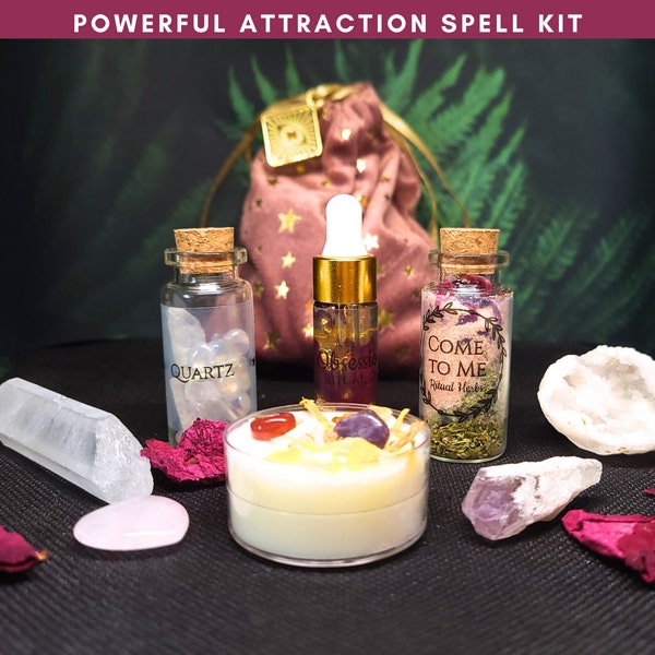 Powerful Attraction Spell Kit, Powerful Obsession spell bag, Love mojo bag, Attracting love ritual oil, Attracting beauty manifestation spel