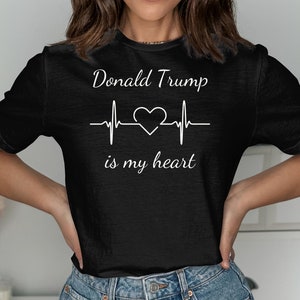 Maglietta Donald Trump è il mio cuore, maglietta Trump, maglietta elezioni 2024, regalo repubblicano, abbigliamento patriottico, maglietta comizio Trump, maglietta della libertà