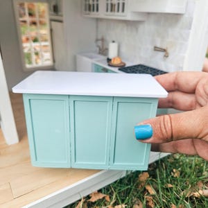 Dollhouse Small Kitchen Island (Unpainted), Mini Island for Your Miniature Food, 1:12 Scale Mini Kitchen
