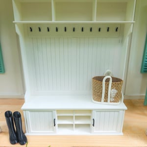 Dollhouse Miniature Entryway Cabinet, Dollhouse Cabinets with Opening Doors, Mini Decor, Dollhouse Accessories, Mini Cabinet, 1:12 Scale