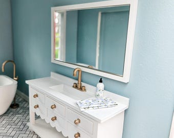 Dollhouse Miniature Mirror, Dollhouse Bathroom Mirror, Mini Decor, Dollhouse Accessories, Mini Mirror, Decorative Mirror, 1:12 Scale