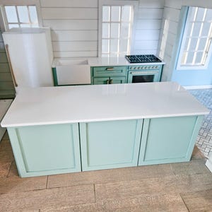 Dollhouse Kitchen Island (Unpainted), Mini Island for Your Miniature Food, 1:12 Scale Mini Kitchen
