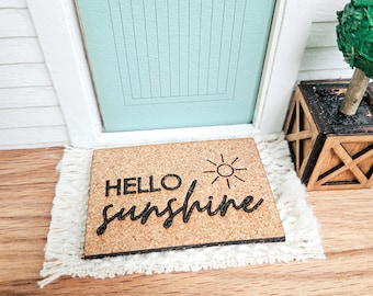 Dollhouse Miniatures Welcome Mat, Miniature Door Mat, Door Rug, Dollhouse Textiles, 1:12 Scale