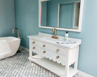 Dollhouse Miniature Bathroom Vanity with Opening Drawers (UNPAINTED), Dollhouse Vanity, Dollhouse Accessories, Dollhouse Furniture