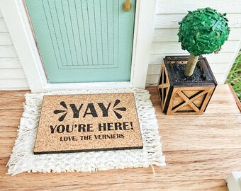 Dollhouse Miniatures Welcome Mat, Miniature Door Mat, Door Rug, Dollhouse Textiles, 1:12 Scale