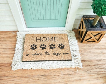 Dollhouse Miniatures Welcome Mat, Miniature Door Mat, Door Rug, Dollhouse Textiles, 1:12 Scale