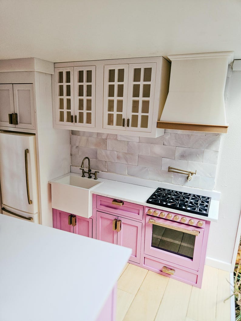 Dollhouse Kitchen Upper Cabinets (unpainted), Miniature Food, 1:12 ...