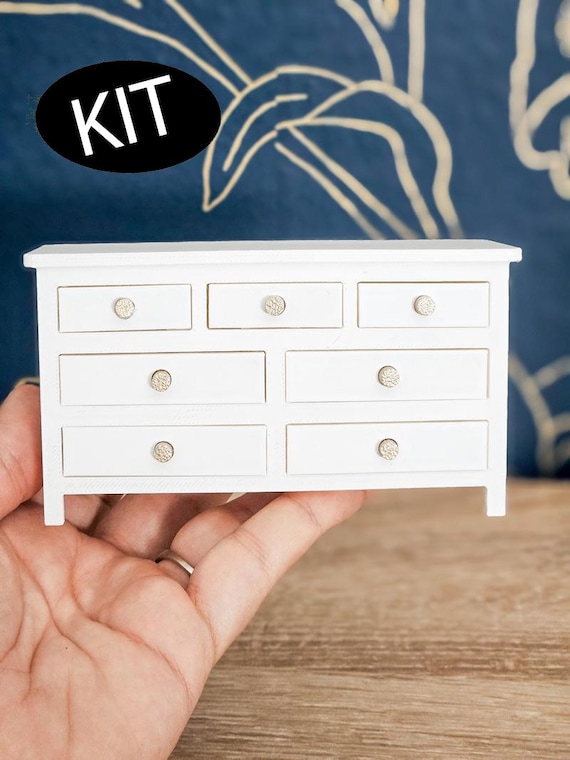 Dollhouse Miniature Dresser with Opening Drawers (Unpainted), Dollhouse  Dresser, Mini Decor, Mini Accessories, Bedroom Dresser, 1:12 Scale