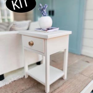 Dollhouse Miniature End Table with Opening Drawer (Unpainted), Dollhouse Nightstand, Mini Decor, Mini End Table, Mini Nightstand, 1:12 Scale