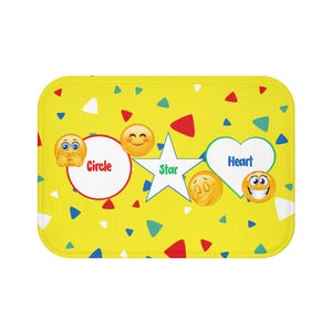 Emoji Bathmat | Fun Shapes & Colors Learning Mat for Toddlers