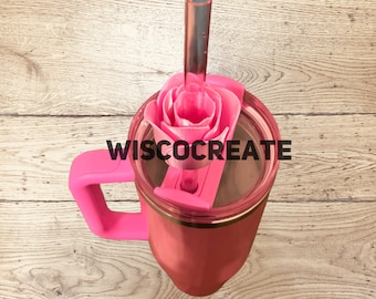 Rose Straw Topper for Stanley