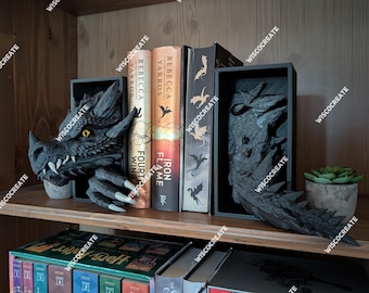 Dragon Bookends – Fantasy Dragon Shelf Decor for Book Lovers