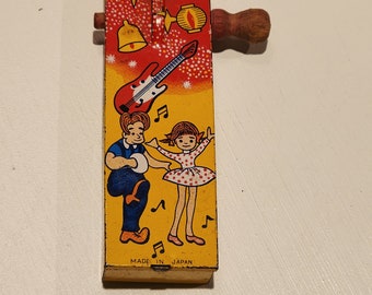 Vintage jaren 1950 Tin Litho Party Noisemaker - Vintage Speelgoed - Nieuwjaarsfeestspeelgoed -