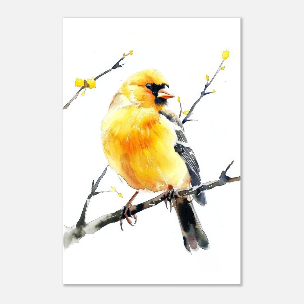 Goldfinch Watercolor Print Bird Painting for Home Decor Spring Wall Art ...