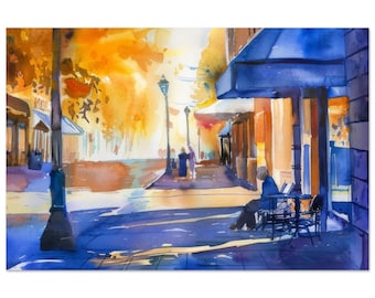 White Bear Lake Print Downtown White Bear Lake Minnesota Poster Watercolor Art Print Street Scene Minnesota Art Home Decor Minnesota Gift MN
