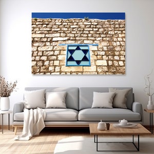 magen David on a Jerusalem stone wall in Old Safed